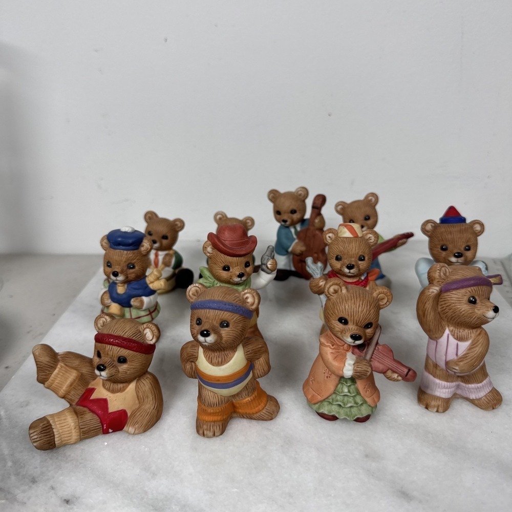 Vintage Homco Bears LOT Of 12 Ceramic Bears Figurines NEW